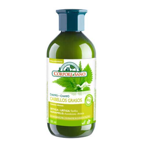 Champú para cabello graso de ortiga y hamamelis Corpore Sano (300 ml)